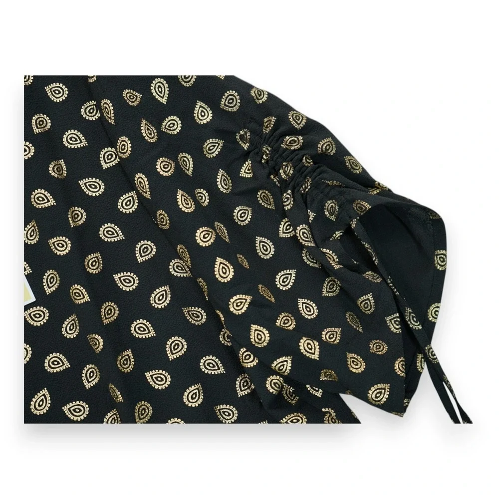 NWT Michael Kors Women's Blouse All Over Print‎ Size XL Short Sleeve MSRP $110
